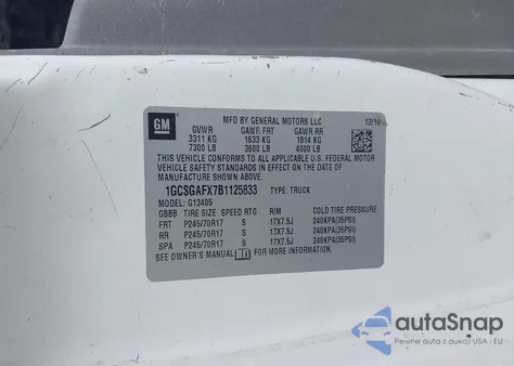 2011 Chevrolet Express 1500 Work Van from USA, damaged, VIN 1GCSGAFX7B1125833